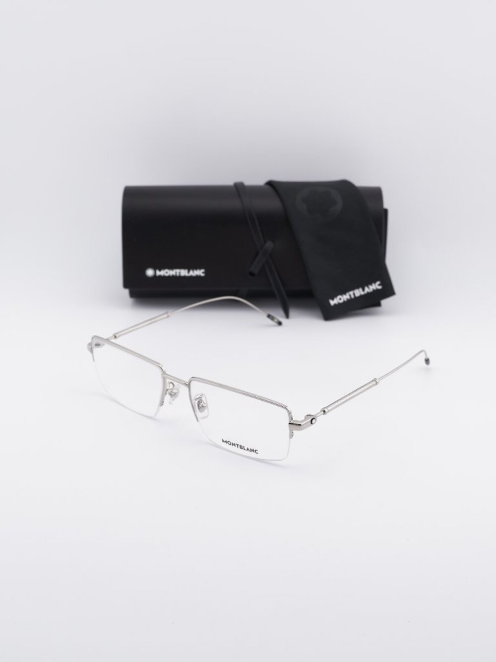 Montblanc MB0113O 001 Rectangle Eyeglasses 56mm - Silver
